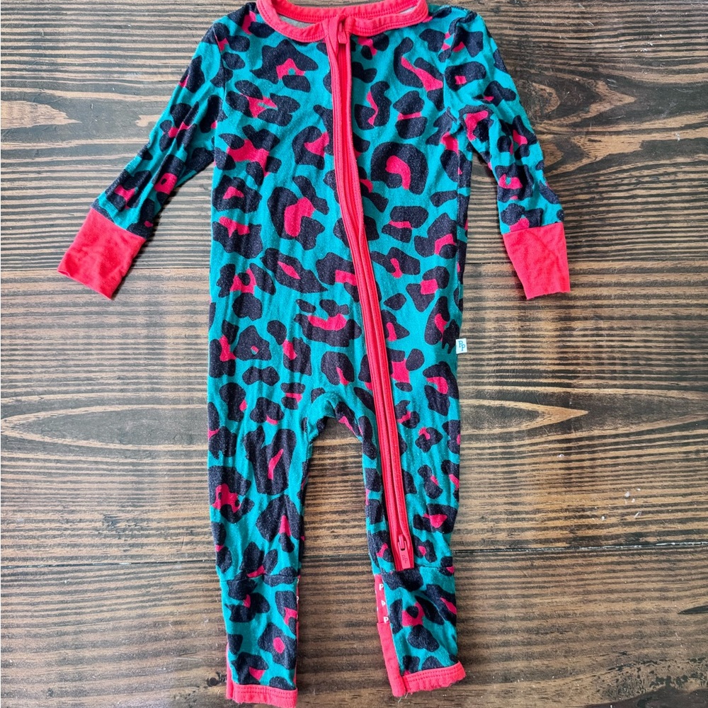 Posh Peanut Christmas Leopard Convertible Romper 3-6mo